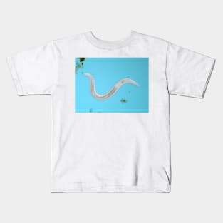 Microscopic free-living nematode worm from garden soil Kids T-Shirt